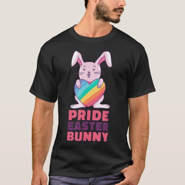Camiseta Conejo de diseño arcoiris gay para el Conejo de Pa (Anverso)