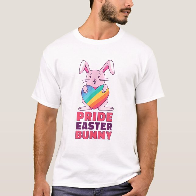 Camiseta Conejo de diseño arcoiris gay para el Conejo de Pa (Anverso)