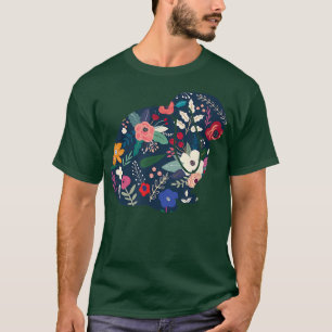 Camiseta Conejo de Floral Lop Earts - Amante de conejito 