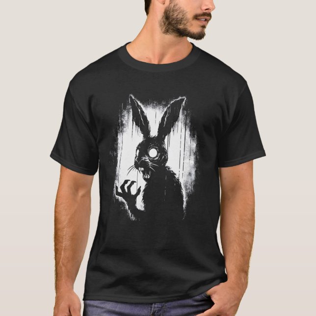 Camiseta Conejo de Gótico espeluznante, conejo de terror, c (Anverso)
