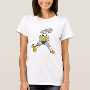 Camiseta Conejo de hockey con bate de hockey
