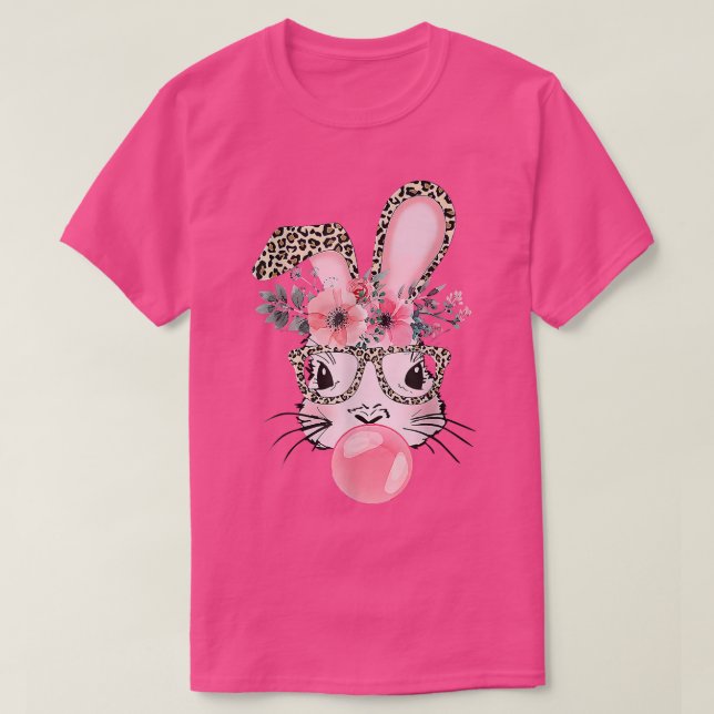 Camiseta Conejo de impresión Leopardo Conejo de Conejo de B (Diseño del anverso)