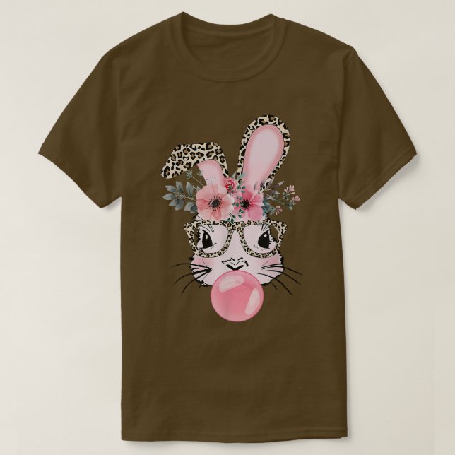 Camiseta Conejo de impresión Leopardo Conejo de Conejo de B (Diseño del anverso)