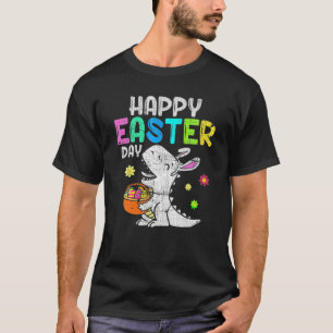 Camiseta Conejo de la cesta de huevos T Rex Dinosaur Feliz 