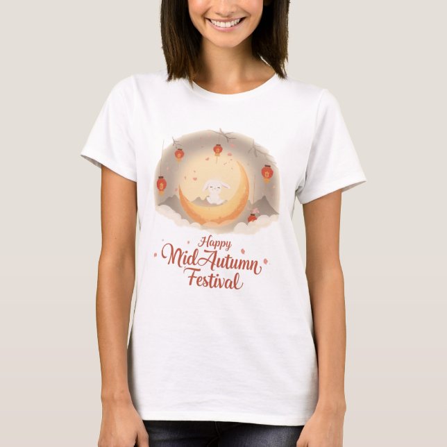 Camiseta Conejo de Luna Cuta - Tee feliz festival de mediad (Anverso)