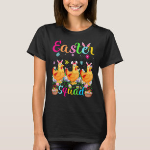 Camiseta Conejo de oreja de pollo Pascua Squad Pollo Pájaro