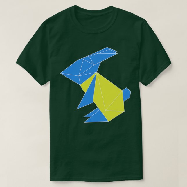 Camiseta Conejo De Origami Al Pegatina De La Luna (Diseño del anverso)
