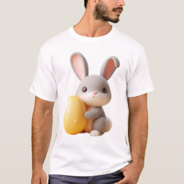 Camiseta Conejo de Pascua 3D con un huevo vibrante