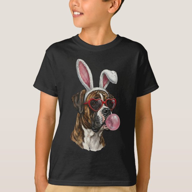 Camiseta Conejo de Pascua Amante de Perros Boxer  (Anverso)