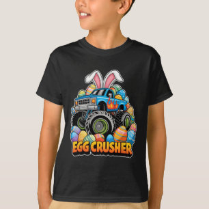 Camiseta Conejo de Pascua Camión Monstruo Triturador de Hue