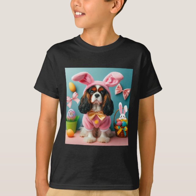 Camiseta Conejo de Pascua Cavalier King Charles Spaniel (Anverso)