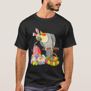 Camiseta Conejo de Pascua Cockatiel Dibujando Chocolate Hue