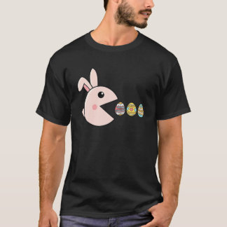 Camiseta Conejo de Pascua Comer Huevos Arcade Jugadores Niñ