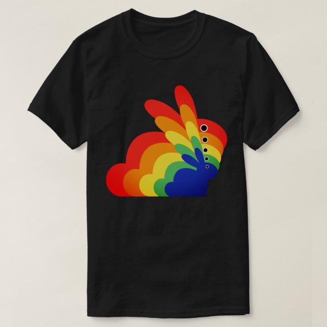 Camiseta Conejo de Pascua con Arcoiris - Pascua (Diseño del anverso)