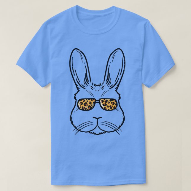 Camiseta Conejo De Pascua Con Glasses Leopardo Guay Rabbit  (Diseño del anverso)