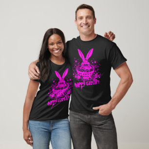 Camiseta Conejo de Pascua con grafitis rosados