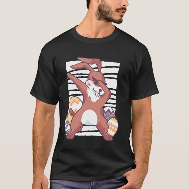Camiseta Conejo de Pascua Cool Dabbing con Huevos (Anverso)