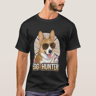 Camiseta Conejo de Pascua Corgi Cazador de Huevos Amante de