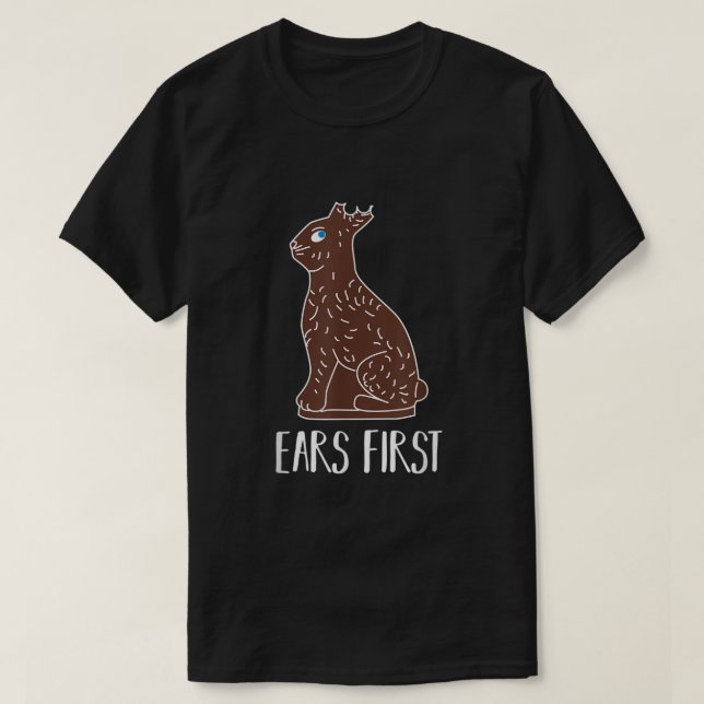 Camiseta Conejo de Pascua de Chocolate sin Cesta de Orejas (Diseño del anverso)