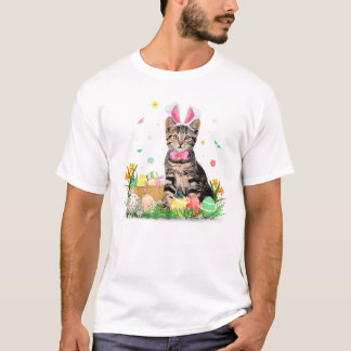 Camiseta Conejo de Pascua de Gatos Huevos de Pascua