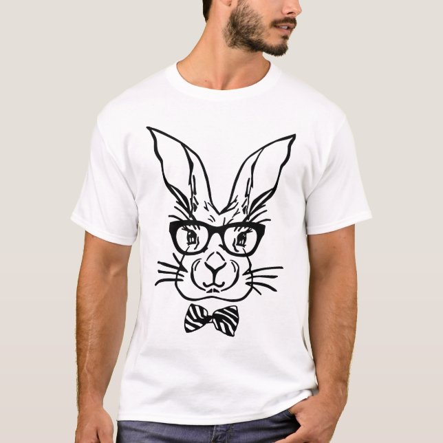 Camiseta Conejo de Pascua de Hipster (Anverso)