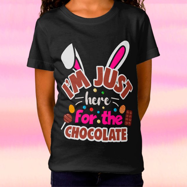 Camiseta Conejo de Pascua estoy aquí por el chocolate (Subido por el creador)
