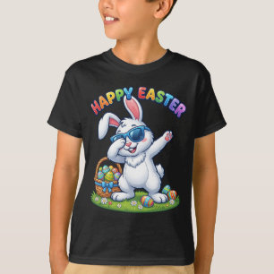 Camiseta Conejo de Pascua feliz con gafas de sol bailando D