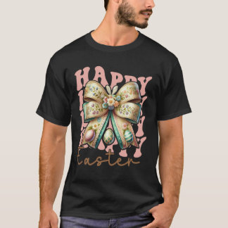 Camiseta Conejo de Pascua Feliz Coquette Lazo Día de Pascua