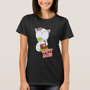 Camiseta Conejo de Pascua Feliz Gato Pascua Humorístico