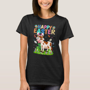 Camiseta Conejo de Pascua Feliz Huevo Vaca Divertida Doming