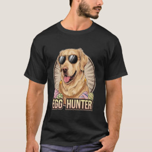 Camiseta Conejo de Pascua Golden Retriever Cazador de Huevo
