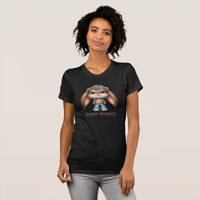 Camiseta Conejo de Pascua - Hippie Hoppity (Anverso completo)