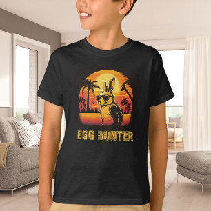 Camiseta Conejo de Pascua Huevos con gafas de sol retro