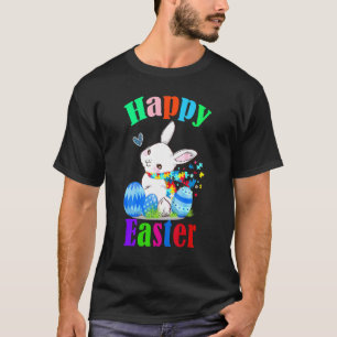 Camiseta Conejo de Pascua Huevos de Autismo Puzzle K