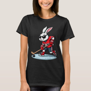 Camiseta Conejo de Pascua jugando hockey