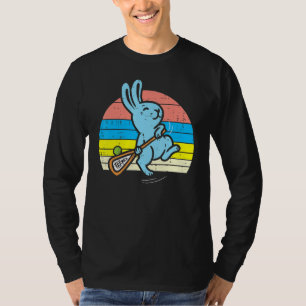 Camiseta Conejo de Pascua Jugando Lacrosse Retro Lax Hombre
