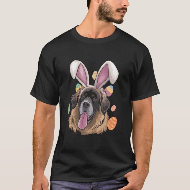 Camiseta Conejo de Pascua Leonberger Perro (Anverso)