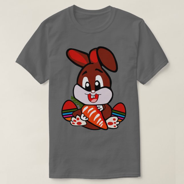 Camiseta Conejo de Pascua Marrón (Diseño del anverso)
