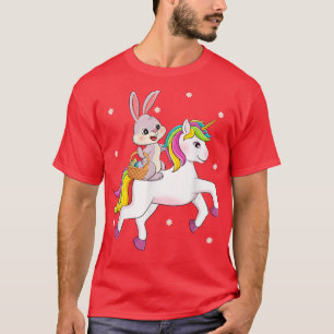 Camiseta Conejo de Pascua montando Chicas unicornios, niño