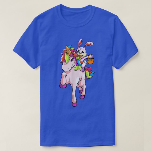Camiseta Conejo de Pascua montando Chicas unicornios, niño  (Diseño del anverso)