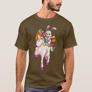 Camiseta Conejo de Pascua montando Chicas unicornios, niño 
