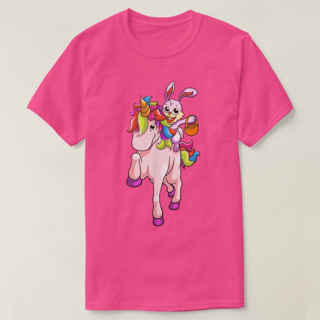 Camiseta Conejo de Pascua montando Chicas unicornios, niño  (Diseño del anverso)