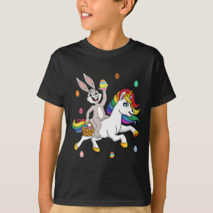 Camiseta Conejo de Pascua montando un unicornio Niñas mágic