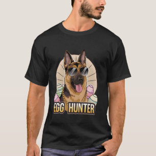 Camiseta Conejo de Pascua Pastor Alemán Cazador de Huevos A
