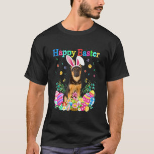 Camiseta Conejo de Pascua Pastor Alemán Perro Con Huevos De