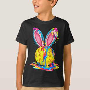 Camiseta conejo de Pascua softball helado goteo deportes de