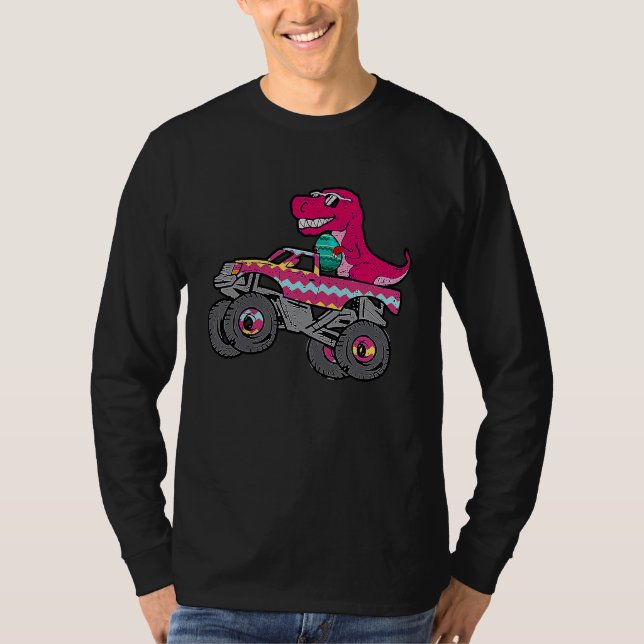 Camiseta Conejo de Pascua T Rex Dinosaurio Stuffers para ni (Anverso)