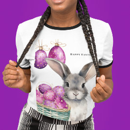 Camiseta Conejo de Pascua y huevos de pascua de verano en c