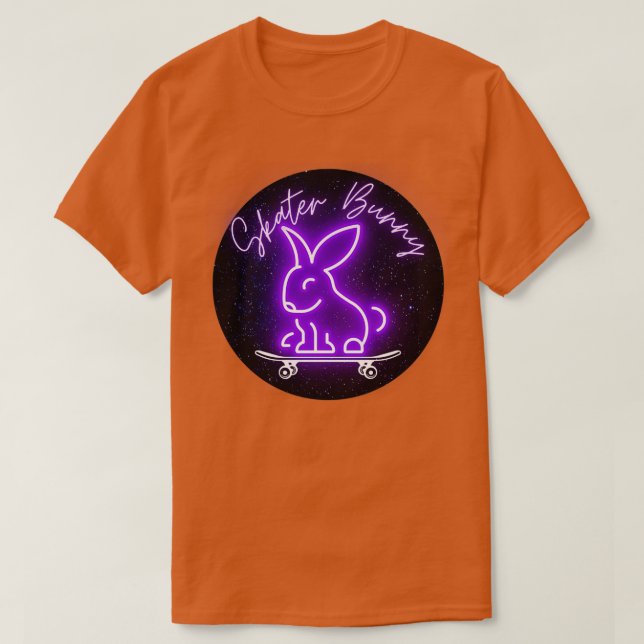 Camiseta Conejo de patineta púrpura en Skateboard (Diseño del anverso)