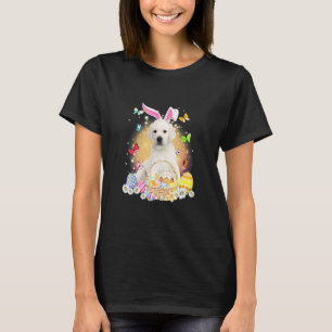 Camiseta Conejo de perro Labrador blanco con cesta de huevo